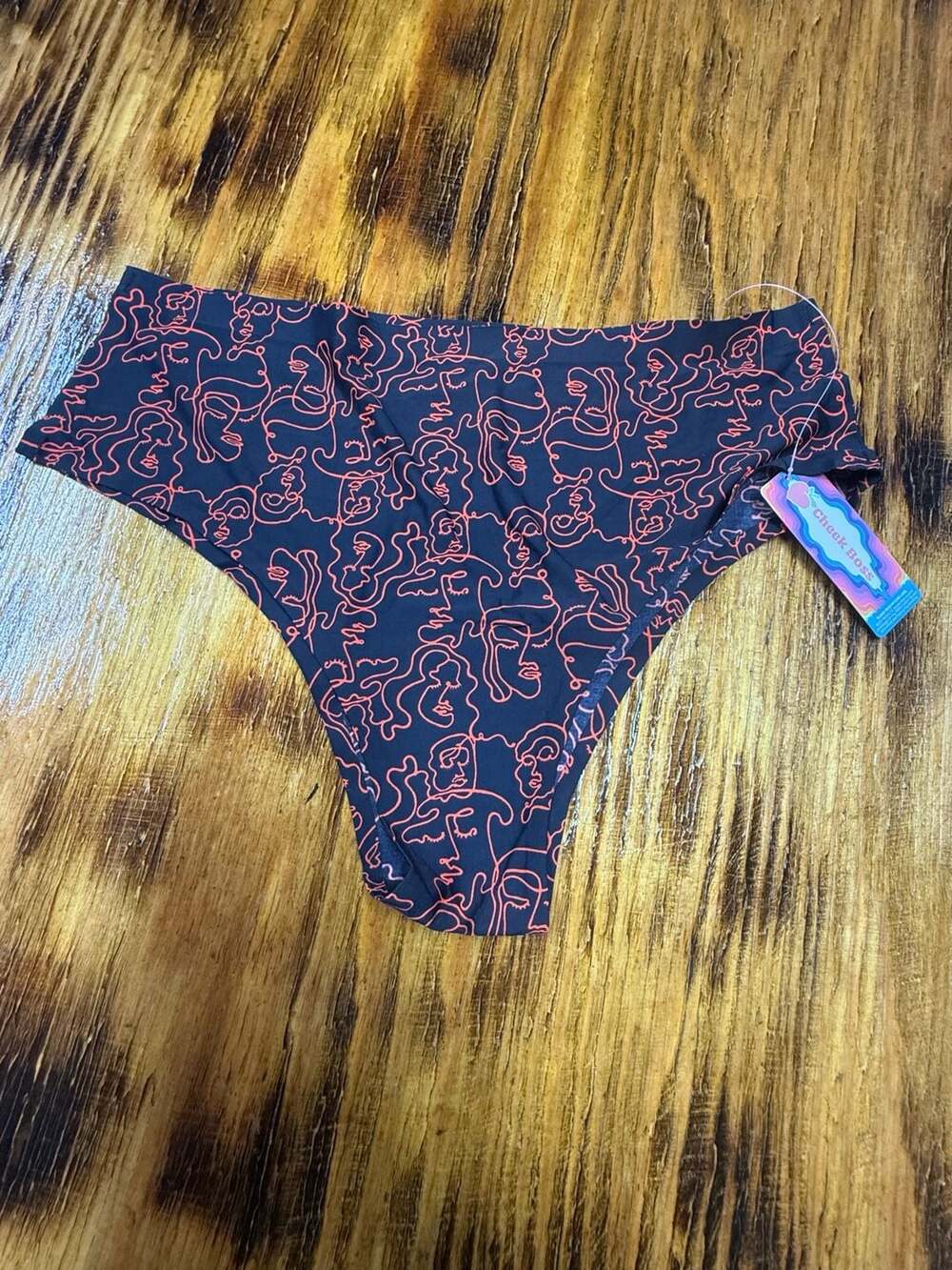 Cheek Boss High Waisted Underwear XL Face Line Print